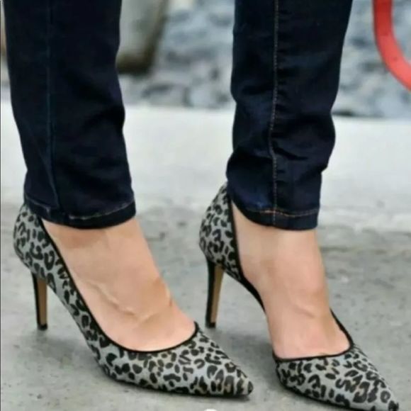 Halogen Leopard Print Heels Calf Hair Marlie D’Orsay Pumps - Picture 2 of 15